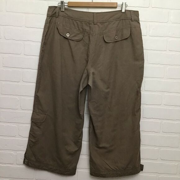 OLSEN Europe Anna linen blend pedal pusher pants crop wedge size 10 wide legs - Picture 2 of 11